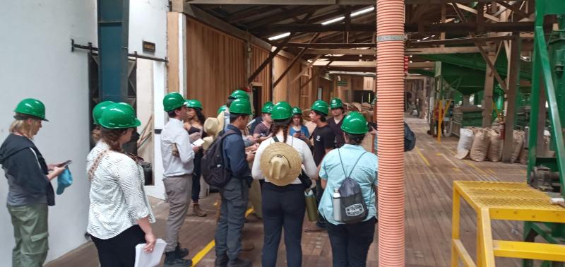 Students on a facilities tour in Costa Rica
