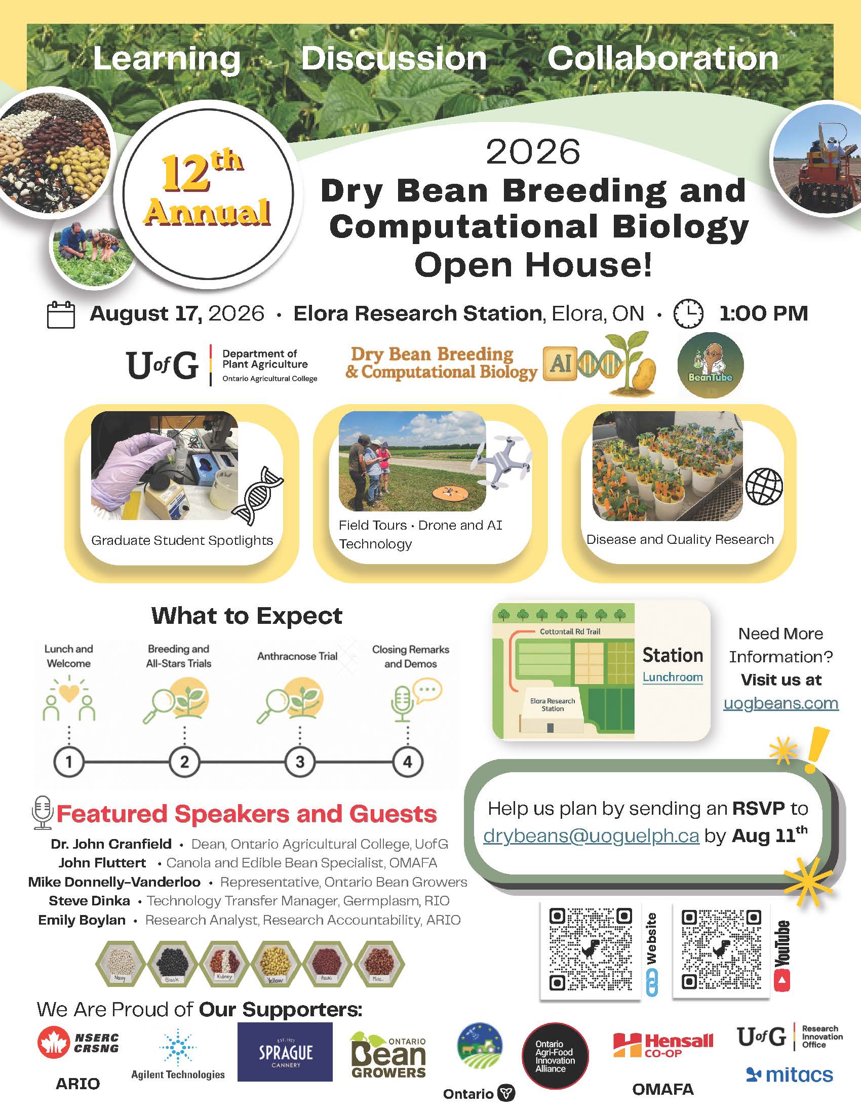 Elora Field Day 2026 Dry Bean Breeding and Computational Biology Program Open House 