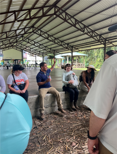 Costa Rican guide teaching students