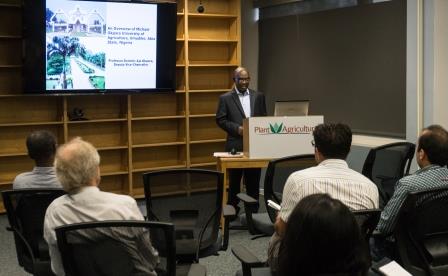 Professor Okpara speaking at the Seminar