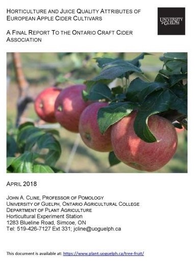 Horticulture and Juice Quality Attricuted of European Apple Cider Cultivars