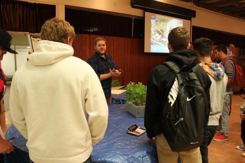 High school students listening to presentation