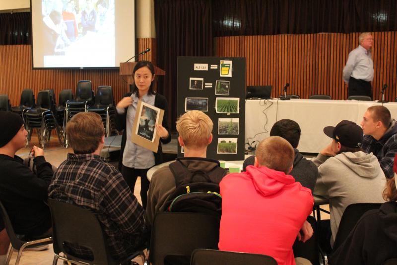 High school students listening to presentation