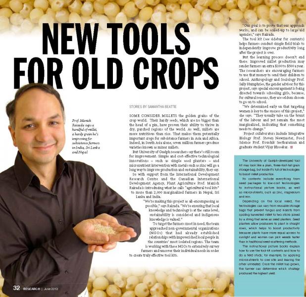 Image of magazine article about New Tools for Old Crops