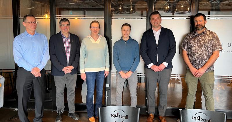 Dr. Istvan Rajcan, Dr. John Cranfield, Dr. Helen Booker, Riley McConachie, Doug Miller (Executive Director Canadian Seed Growers’ Association), Dr. Max Jones