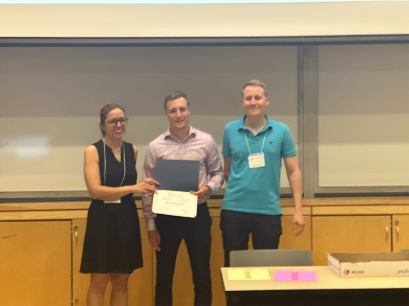 Riley McConachie accepting 1st place award for best student oral presentation