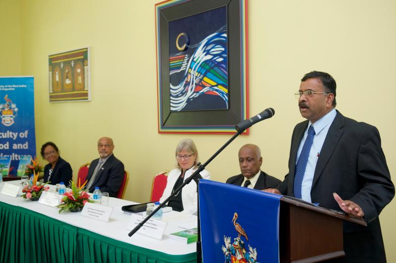 Jay speaking at launch of special issue of Trinidad Tropical Agriculture magazine