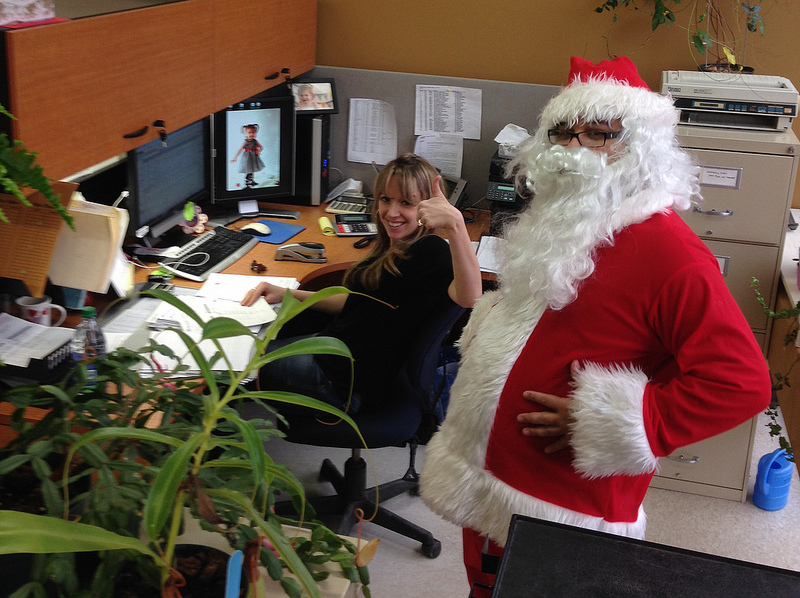 Santa visits the office