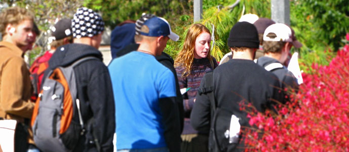 diploma class looking at landscape plants