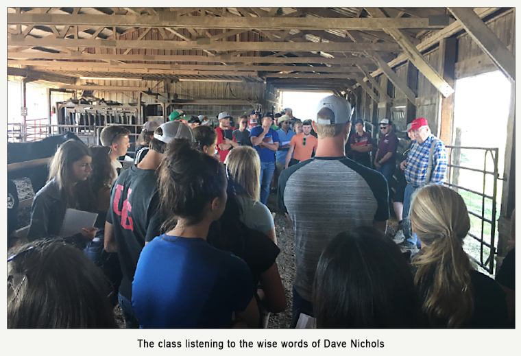 The class in the barn listening to the wise words of Dave Nichols 
