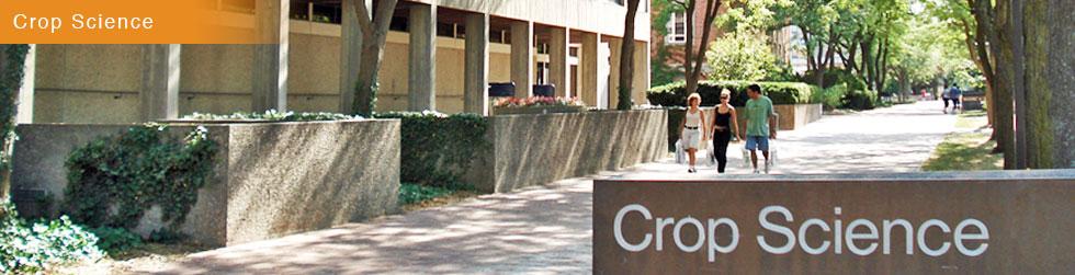 front Crop Scienc building walkway and sign