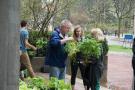 Plant buyers in front of Crop Science building