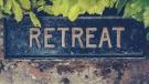 Retreat sign