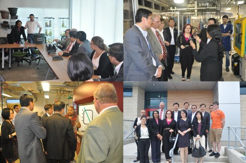 Chinese delegates tour the BDDC and examine bioproducts with Dr. Misra